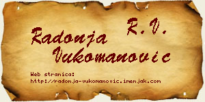 Radonja Vukomanović vizit kartica
